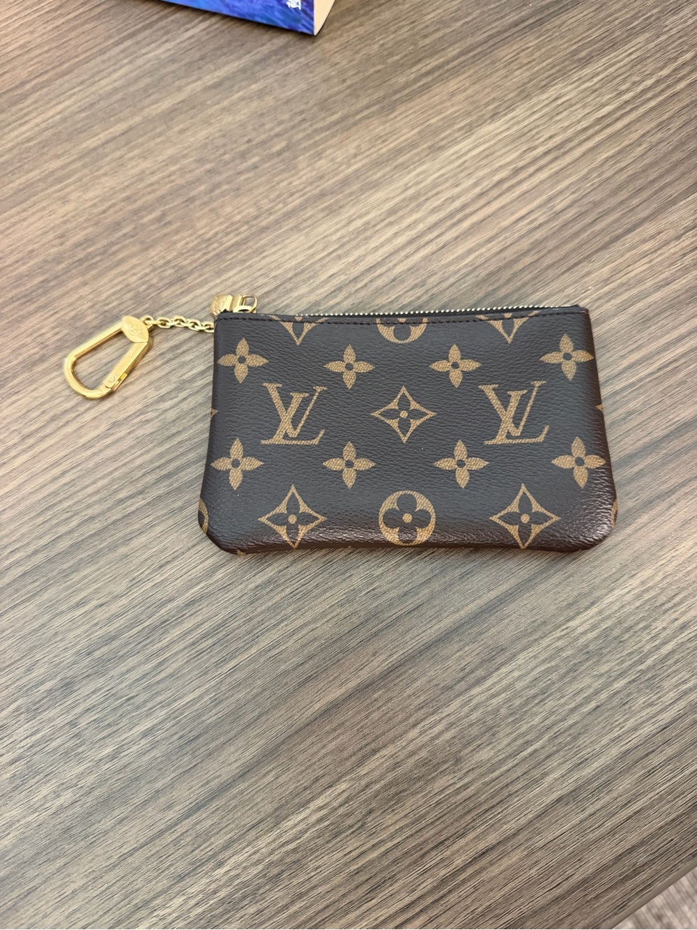 Authentic Louis Vuitton Monogram Canvas Key Pouch S with Gold Hardware